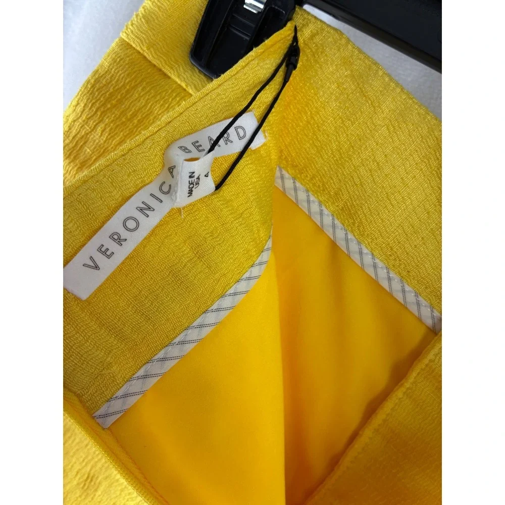Veronica Beard Lulu Yellow Lace Up High Waisted Shorts Size 4 18032036271 NEW - Picture 8 of 9